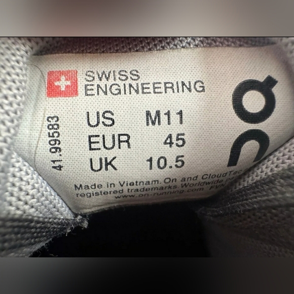 On Cloudswift Rock/Slate Running Sneaker Men Size 11 or Women 12.5 - Picture 6 of 7